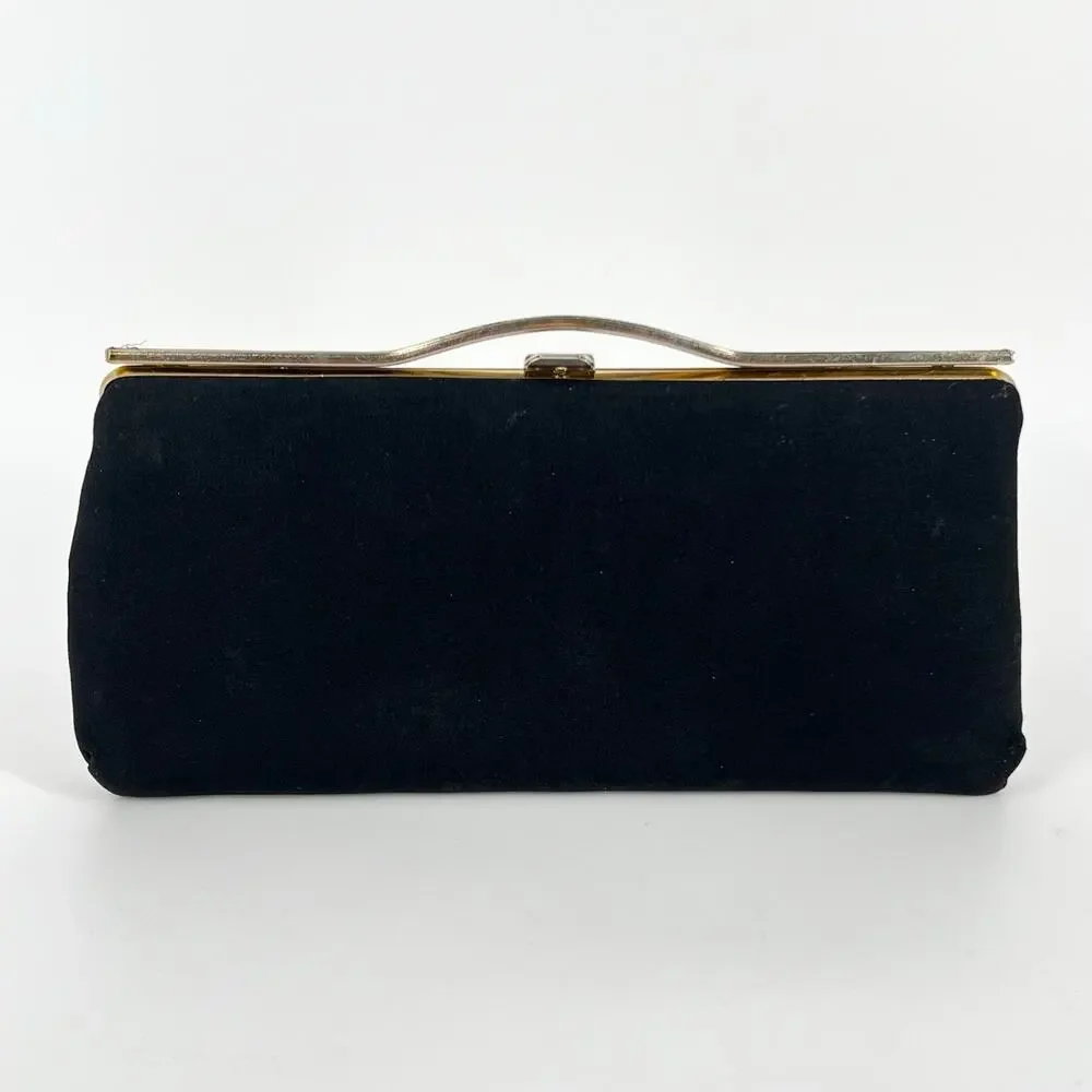 60s black clutch evening bag 1960s vintage